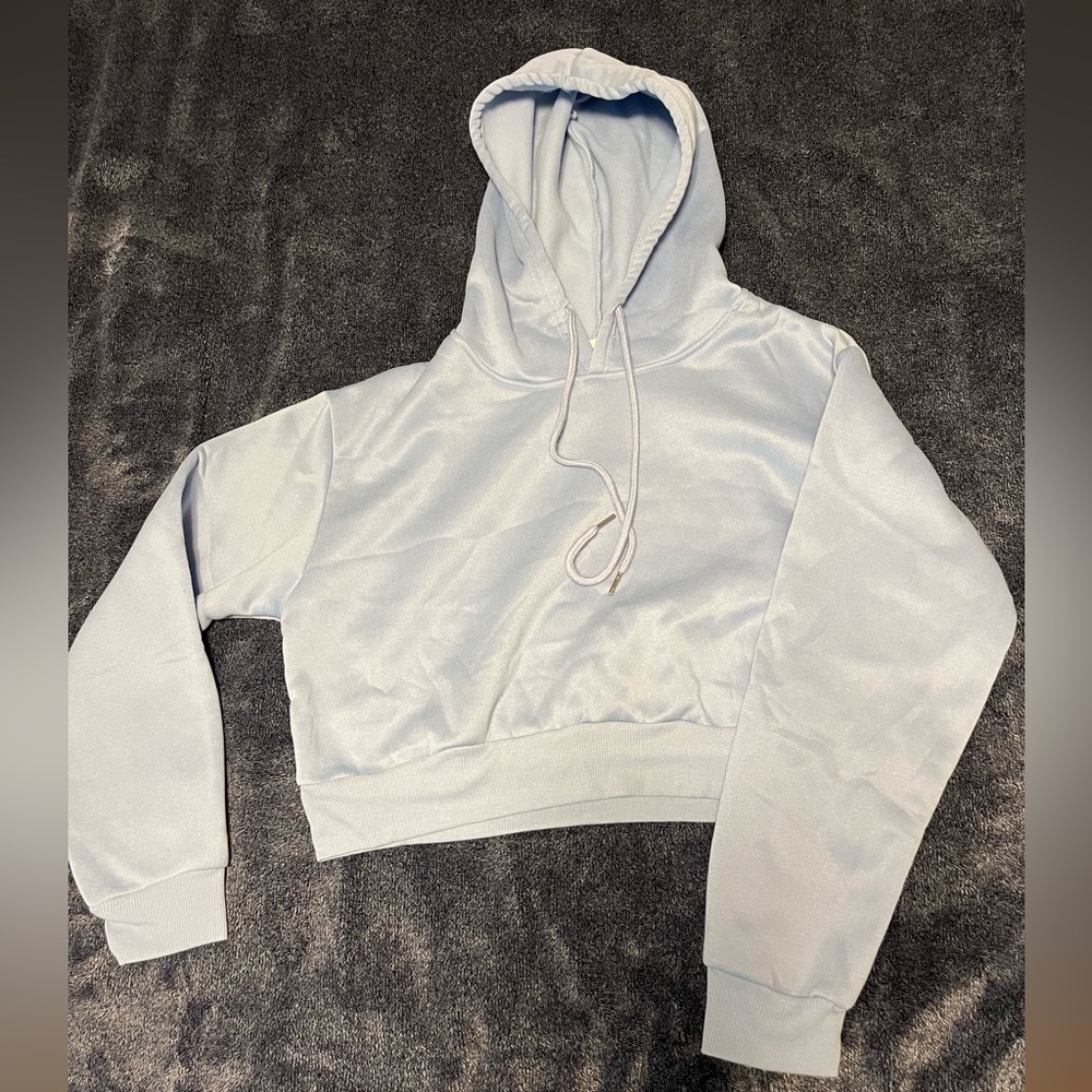 Women’s baby blue short length hoodie